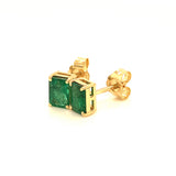 Aretes de esmeraldas en oro amarillo 14kt. E-0.94CTS.