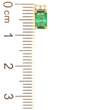 Aretes de esmeraldas con diamantes en oro amarillo 14kt. E-1.14CTS. D-0.07CTS.