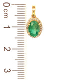 Dije de esmeralda con diamantes en oro amarillo 14kt. E-0.85CTS. D-0.08CTS.