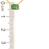 Collar de esmeralda en oro amarillo 14kt. 45cm E-0.48CTS.