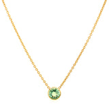 Collar de esmeralda en oro amarillo 14kt. 45cm E-0.34CTS.