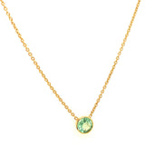 Collar de esmeralda en oro amarillo 14kt. 45cm E-0.34CTS.
