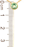 Collar de esmeralda en oro amarillo 14kt. 45cm E-0.34CTS.