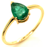 Anillo de esmeralda en oro amarillo 14kt. E-0.83CTS.