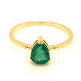 Anillo de esmeralda en oro amarillo 14kt. E-0.83CTS.