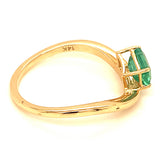 Anillo de esmeralda en oro amarillo 14kt. E-0.69CTS.