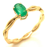 Anillo de esmeralda en oro amarillo 14kt. E-0.52CTS.