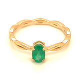Anillo de esmeralda en oro amarillo 14kt. E-0.52CTS.
