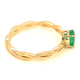 Anillo de esmeralda en oro amarillo 14kt. E-0.52CTS.