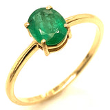 Anillo de esmeralda en oro amarillo 14kt. E-0.60CTS.