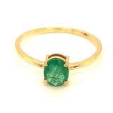 Anillo de esmeralda en oro amarillo 14kt. E-0.60CTS.