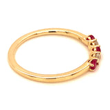 Anillo con rubí y diamantes en oro amarillo 14KT