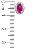 Aretes de rubíes con diamantes en oro blanco 14kt. R-0.93CTS. D-0.26CTS.