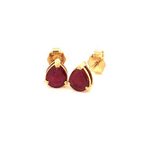 Aretes de rubíes en oro amarillo 14kt. R-1.04CTS.