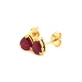 Aretes de rubíes en oro amarillo 14kt. R-1.04CTS.