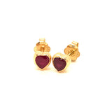 Aretes de rubíes en oro amarillo 14kt. R-0.88CTS.