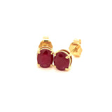 Aretes de rubíes en oro amarillo 14kt. R-1.57CTS.