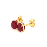 Aretes de rubíes en oro amarillo 14kt. R-1.57CTS.