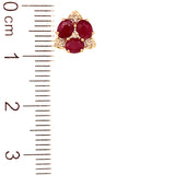Aretes con rubí y diamantes en oro amarillo 14KT