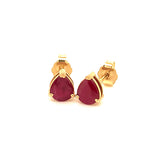 Aretes de rubíes en oro amarillo 14kt. R-1.11CTS.