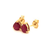 Aretes de rubíes en oro amarillo 14kt. R-1.11CTS.