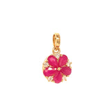 Dije de rubíes con diamantes en oro amarillo 14kt. R-1.30CTS. D-0.11CTS.