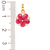 Dije de rubíes con diamantes en oro amarillo 14kt. R-1.30CTS. D-0.11CTS.