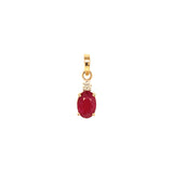 Dije de rubí con diamantes en oro amarillo 14kt. R-0.61CTS. D-0.06CTS.