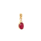Dije de rubí con diamantes en oro amarillo 14kt. R-0.61CTS. D-0.06CTS.