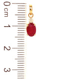 Dije de rubí con diamantes en oro amarillo 14kt. R-0.61CTS. D-0.06CTS.