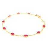 Pulsera con rubíes en oro amarillo 14kt. R-2.14CT 17CM