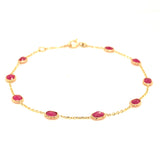 Pulsera con rubíes en oro amarillo 14kt. R-2.09CT 17CM