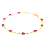 Pulsera con rubíes en oro amarillo 14kt. R-2.09CT 17CM