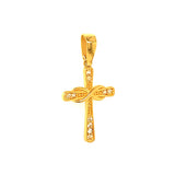 Dije (cruz) con circones en oro amarillo 18kt.
