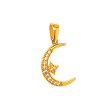 Dije (luna y estrella) con circones en oro amarillo 18kt.