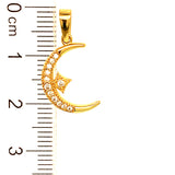 Dije (luna y estrella) con circones en oro amarillo 18kt.