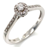 (SOFIA) Anillo con diamantes en oro blanco 10kt. D-0.12CTS.