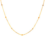 Cadena (bolitas) en oro tres tonos 18kt. 40cm