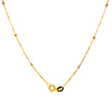 Cadena (bolitas) en oro tres tonos 18kt. 50cm