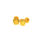 Aretes (concha) para bebes en oro amarillo 18kt.