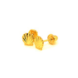 Aretes (concha) para bebes en oro amarillo 18kt.