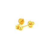 Aretes (bolitas) para bebes en oro amarillo 18kt.
