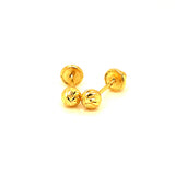 Aretes (bolitas) adiamantadas para bebes en oro amarillo 18kt.
