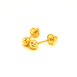 Aretes (bolitas) adiamantadas para bebes en oro amarillo 18kt.