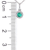 Collar de esmeraldas con diamantes en oro blanco 10kt. 45CM EM-0.15CTS. D-0.04CTS.