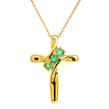 Collar de esmeraldas en oro amarillo 10kt. 45CM EM-0.25CTS.