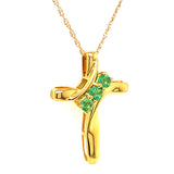 Collar de esmeraldas en oro amarillo 10kt. 45CM EM-0.25CTS.