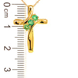 Collar de esmeraldas en oro amarillo 10kt. 45CM EM-0.25CTS.