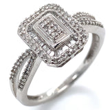 (SOFIA) Anillo con diamantes en oro blanco 10k