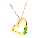 Collar de esmeraldas en oro amarillo 10kt. 45CM EM-0.25CTS.